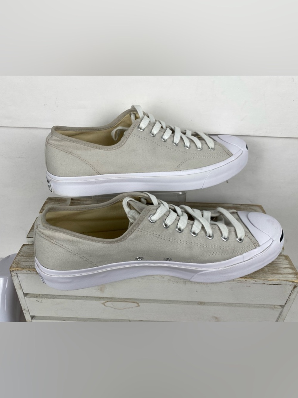 Converse Jack Purcell sneaker canvas low-top signature "smile" toe cap M12 W13.5 - Picture 5 of 15